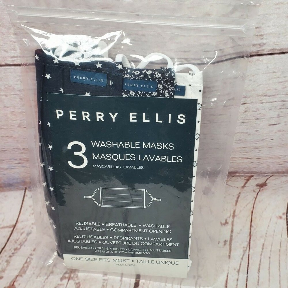 Pack Of 3 Perry Ellis Washable Reusable Breathable Face Mask